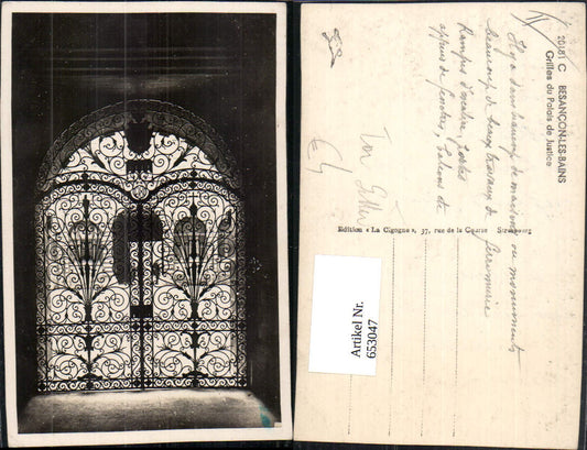 653047,Besancon-les-Bains Grilles du Palais de Justice Gitter Tor Eingang France
