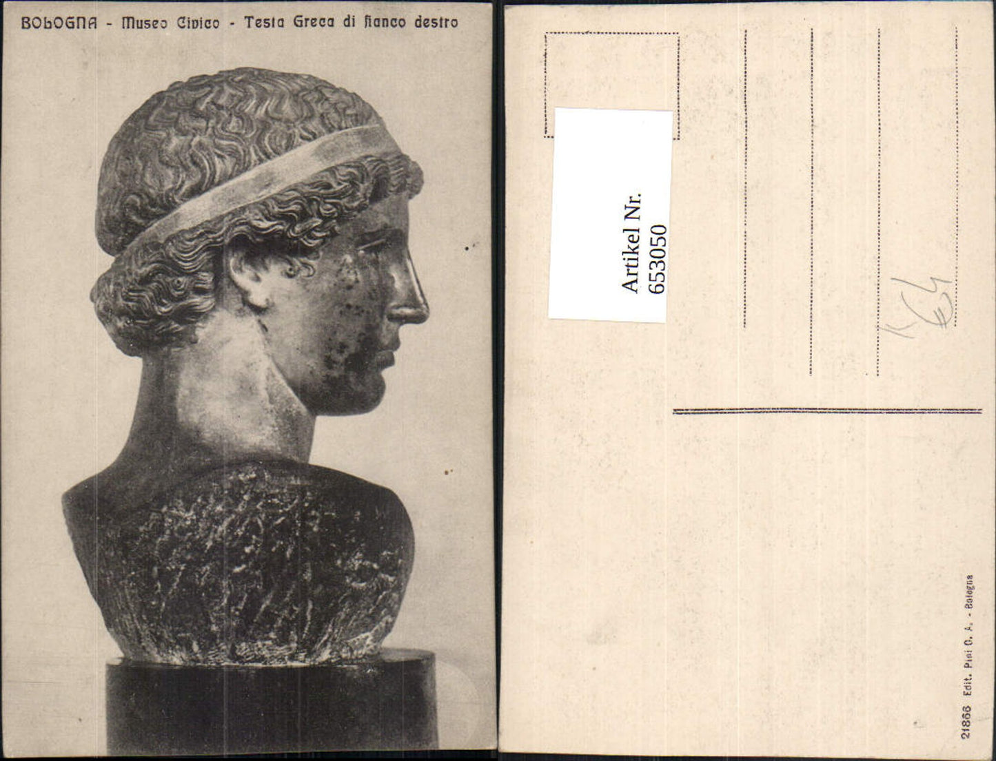 653050,Bust Bologna Museo Civico Testa Greca di fianco destro