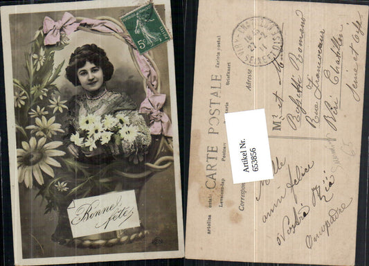 653856,Foto-AK Fotomontage Frau Portrait Surrealismus