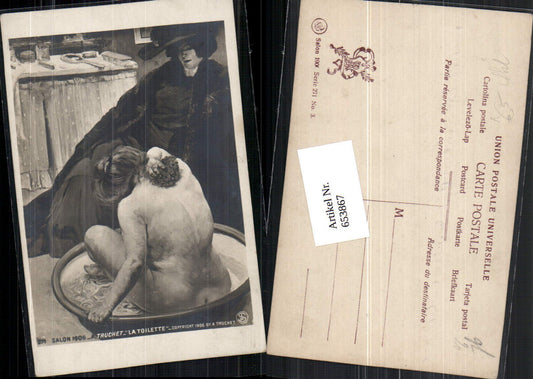 653867,Künstler AK A. Truchet La Toilette Erotik Akt