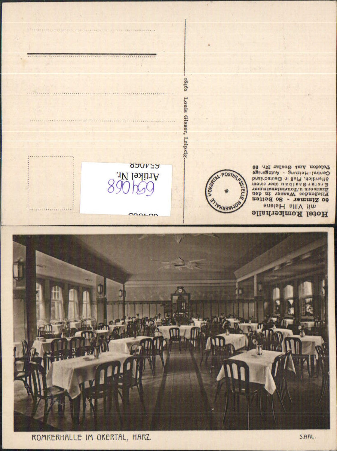 654068,Okertal Goslar Romkerhalle Harz Ansicht Saal