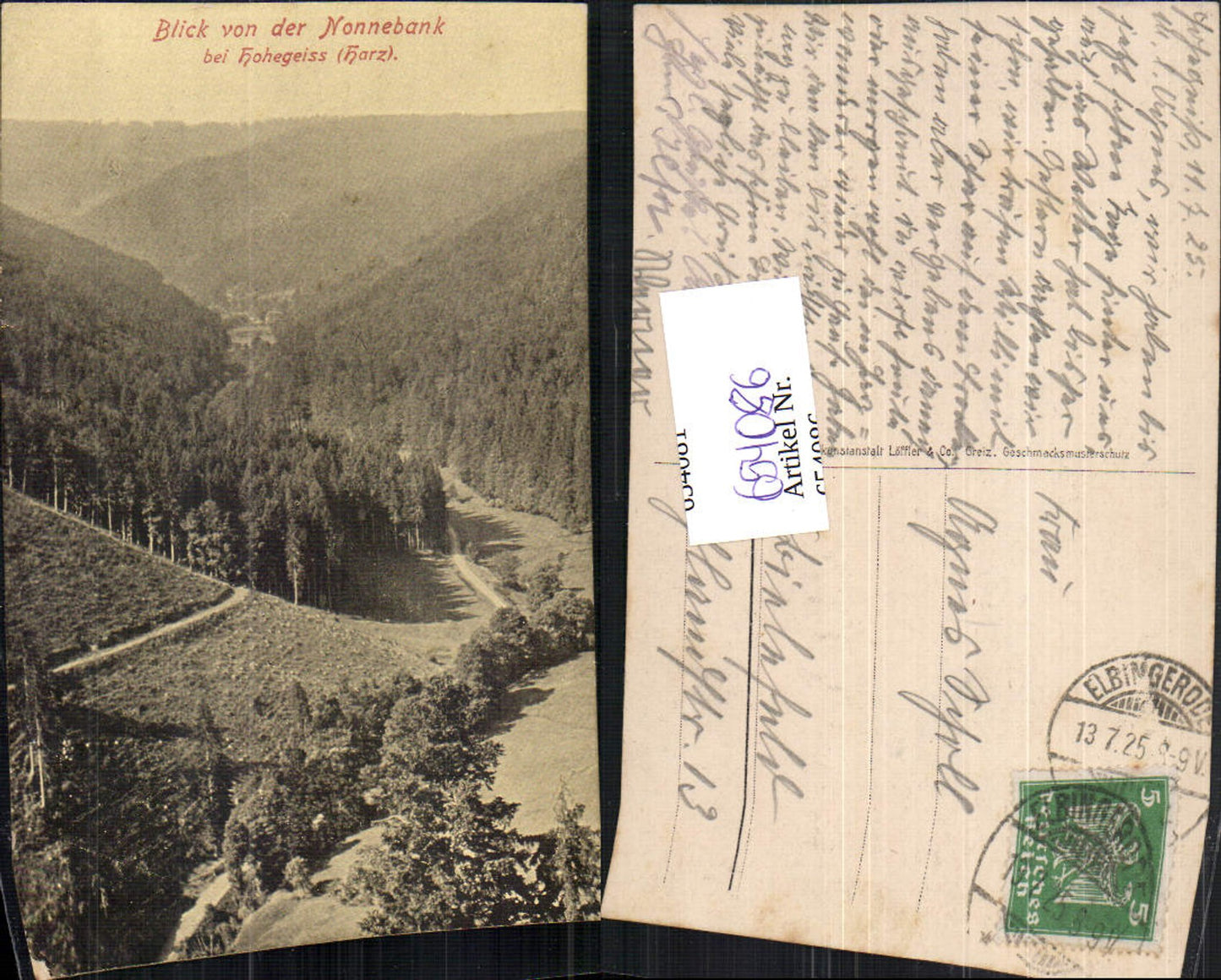 654086,Blick v. d. Nonnebank b. Hohegeiss Hohegeiß Braunlage Harz