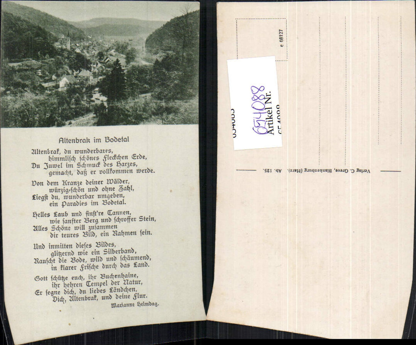 654088,Altenbrak i. Bodetal Text Marianne Helmdag