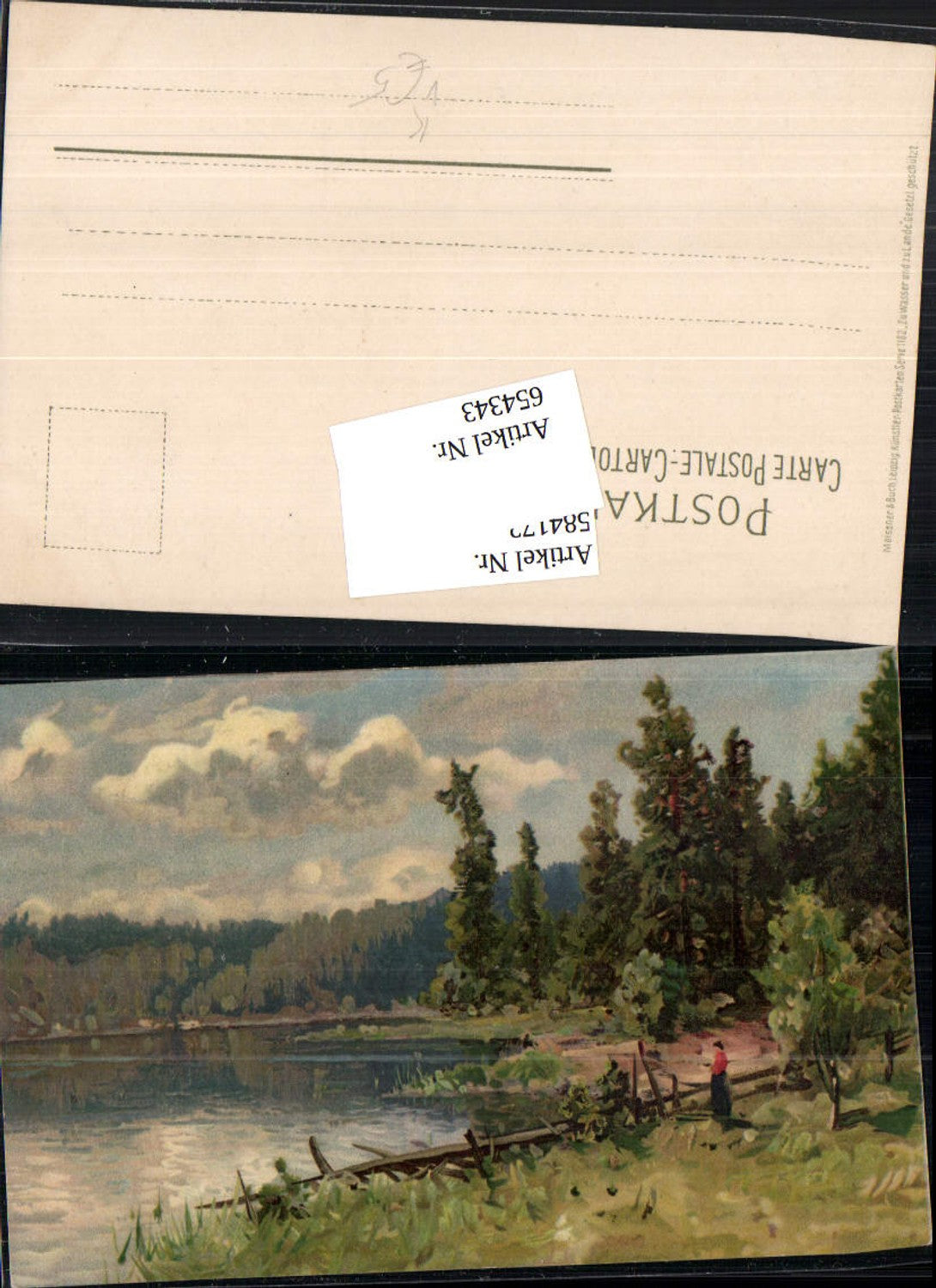 654343,tolle Künstler AK See Wald pub Meissner & Buch