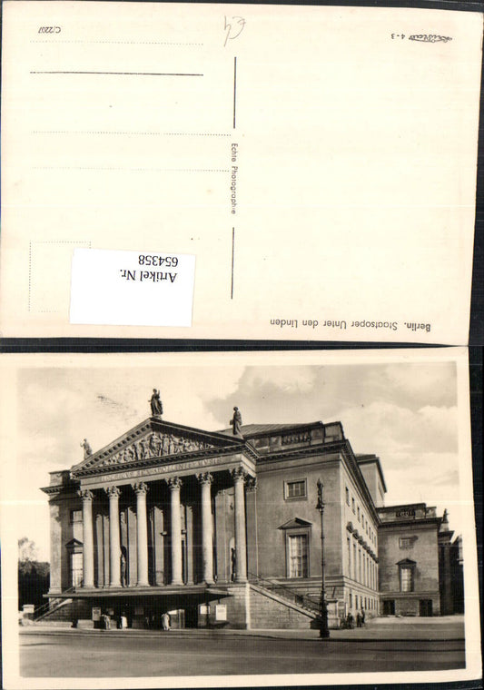 654358,Foto Ak Berlin Staatsoper Oper Unter den Linden