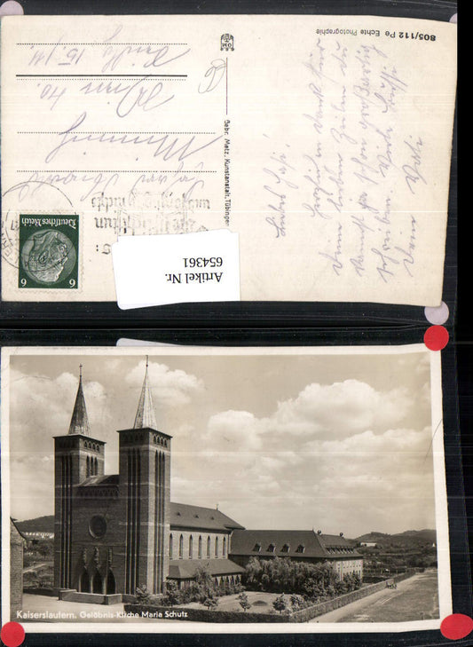 654361,Foto Ak Kaiserslautern Gelöbnis-Kirche Maria Schutz