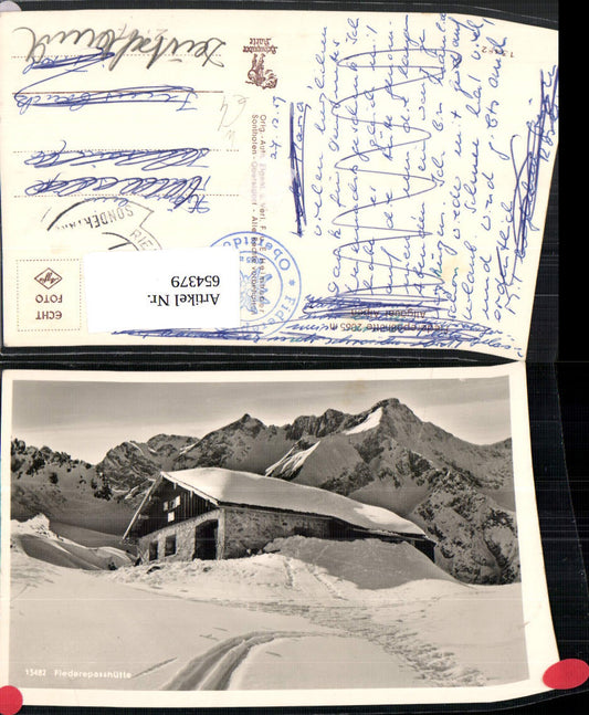 654379,Foto Ak Oberstdorf Fiederepasshütte Fiderepasshütte Winteransicht