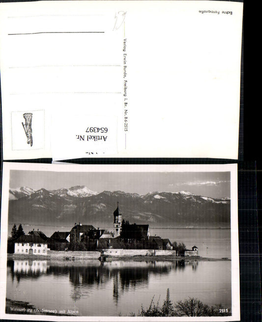 654397,Foto Ak Wasserburg Bodensee m. Alpen