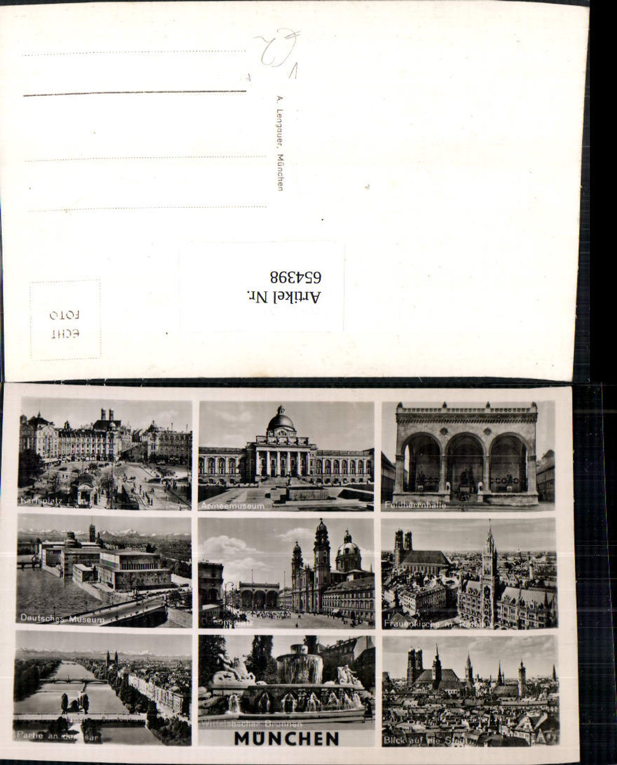 654398,Mehrbild Ak München Karlsplatz Frauenkirche Feldherrnhalle pub A. Lengauer