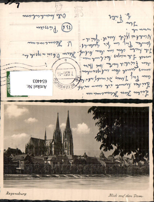 654403,Foto Ak Regensburg Blick auf den Dom