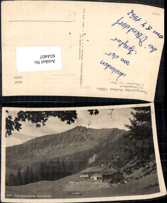 654407,Foto Ak Oberstdorf Alpengaststätte Hochleite m. Schlappoldereck