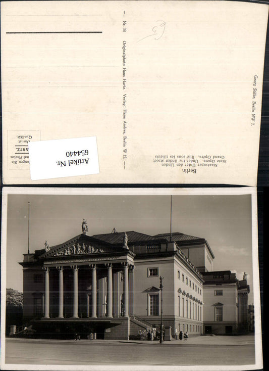 654440,Foto Ak Berlin Staatsoper Oper Unter den Linden