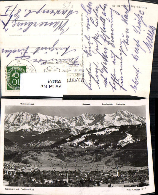654453,Foto Ak Garmisch Garmisch-Partenkirchen m. Dreitorspitze pub H. Huber 317