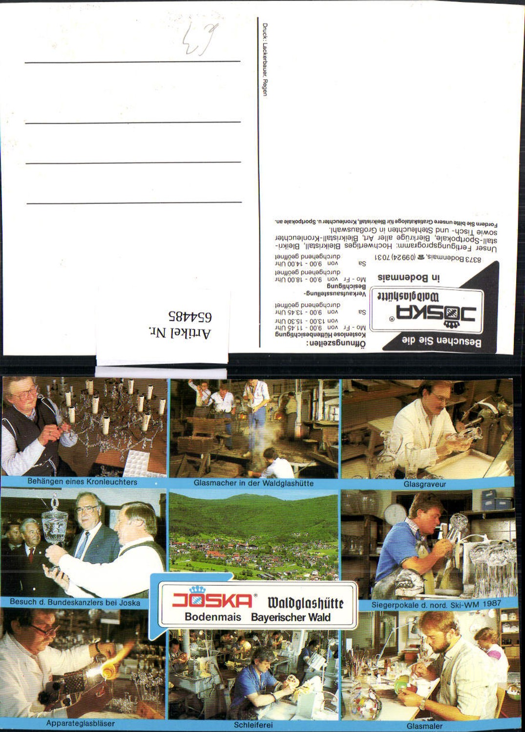 654485,Mehrbild Ak Bodenmais Bayerischer Wald Waldglashütte Joska Glas