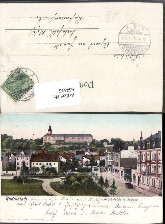 654516, Rudolstadt Bahnhofplatz m. Schloss