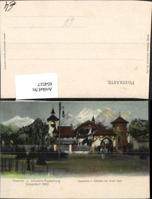 654517,Düsseldorf 1902 Gewerbe- u. Industrie-Ausstellung Suldenthal u. Zillerthal