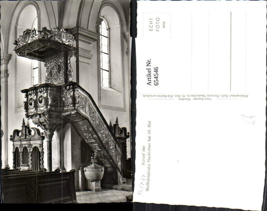 654546,Foto Ak Neukirchen beim Heiligen Blut Wallfahrtskirche Kanzel