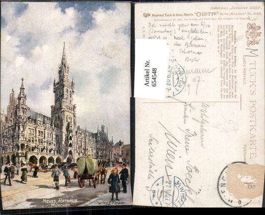 654548,Künstler Ak München Neues Rathaus pub Raphael Tuck Sons 614B