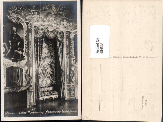 654568,Foto Ak München Schloss Nymphenburg Amalienburg Schlafzimmer Interieur