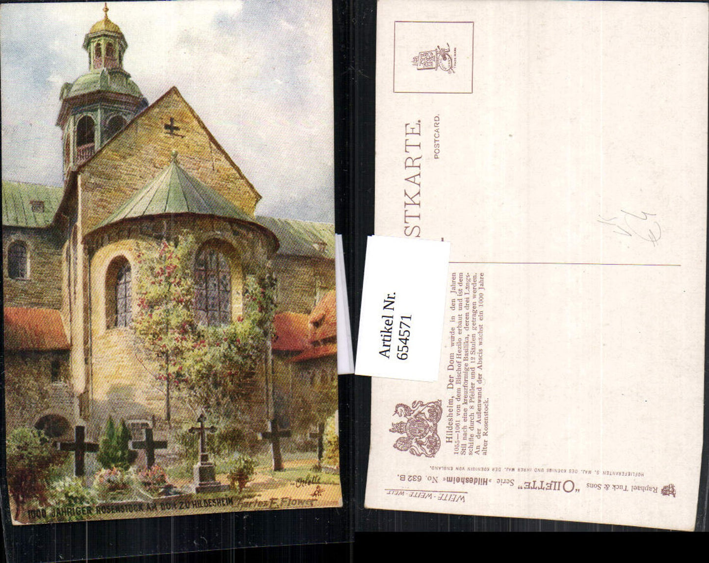 654571, Artist Ak Charles E. Flower Hildesheim The Cathedral pub Raphael Tuck Sons 632 B