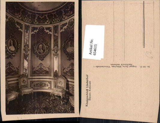 654615,Ettal Königsschloss Linderhof Blaues Kabinett Interieur