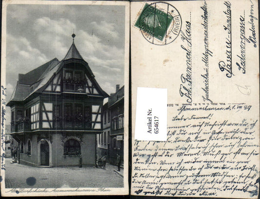 654617,Assmannshausen Rüdesheim am Rhein Alte Dorfschänke Fachwerkhaus