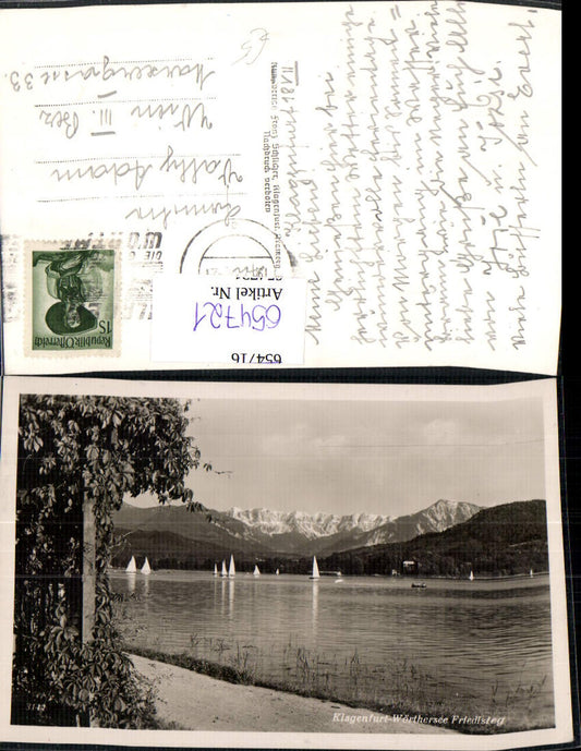 654721,Foto Ak Klagenfurt Wörthersee Friedlsteg Segelboote