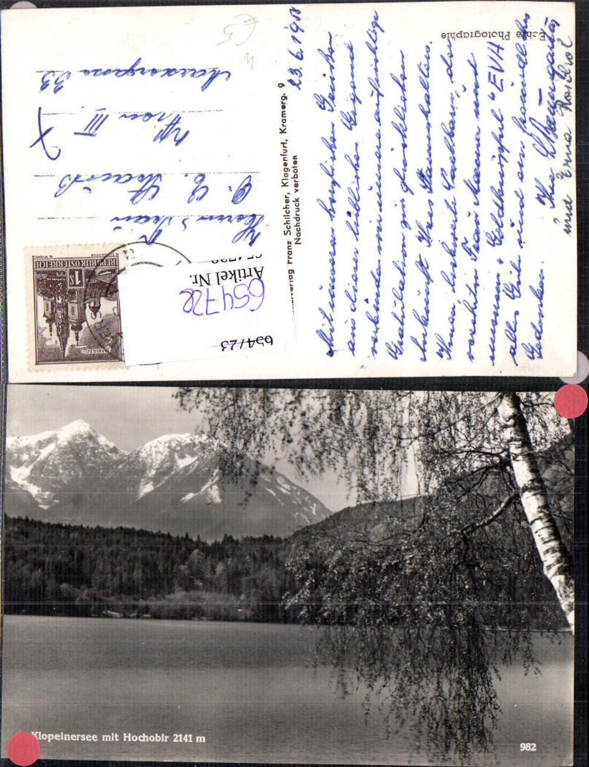 654728,Klopeinersee mit Hochobir Baum Birke Sankt Kanzian am Klopeiner See