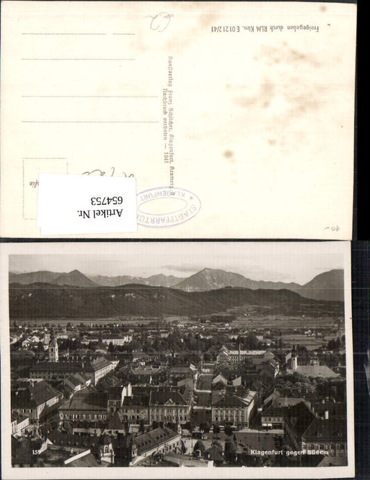 654753,Foto Ak Klagenfurt geg. Süden