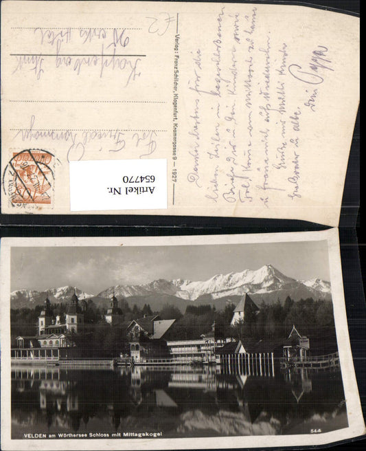 654770,Velden a. Wörthersee Schloss mit Mittagskogel Schlosshotel