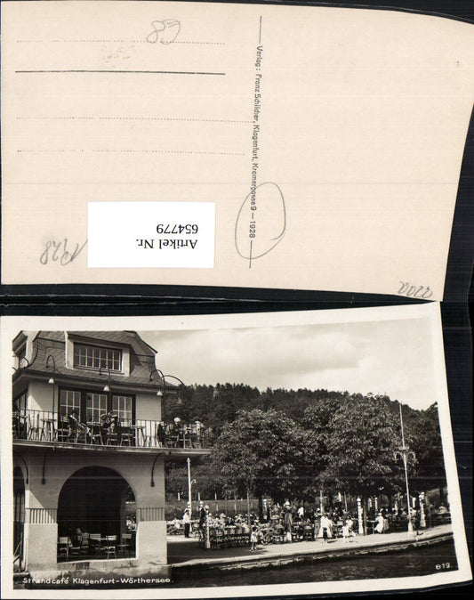 654779,seltene Foto Ak 1928Strandcafe Klagenfurt Wörthersee