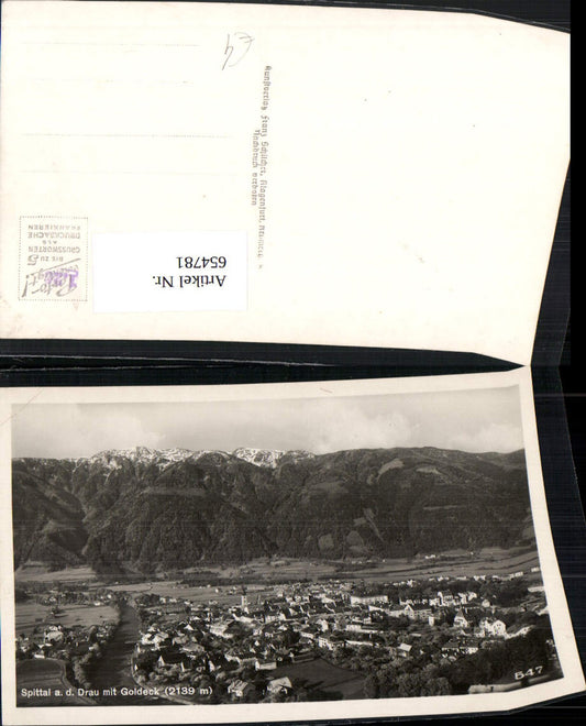 654781,Foto Ak Spittal a. d. Drau mit Goldeck