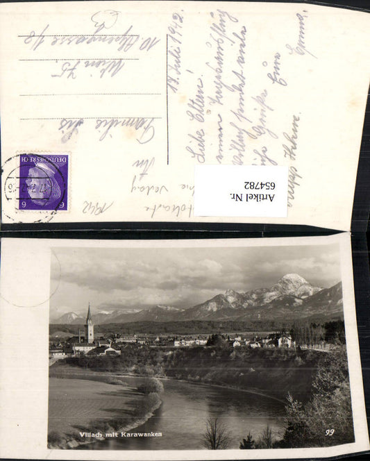 654782,Foto Ak Villach mit Karawanken