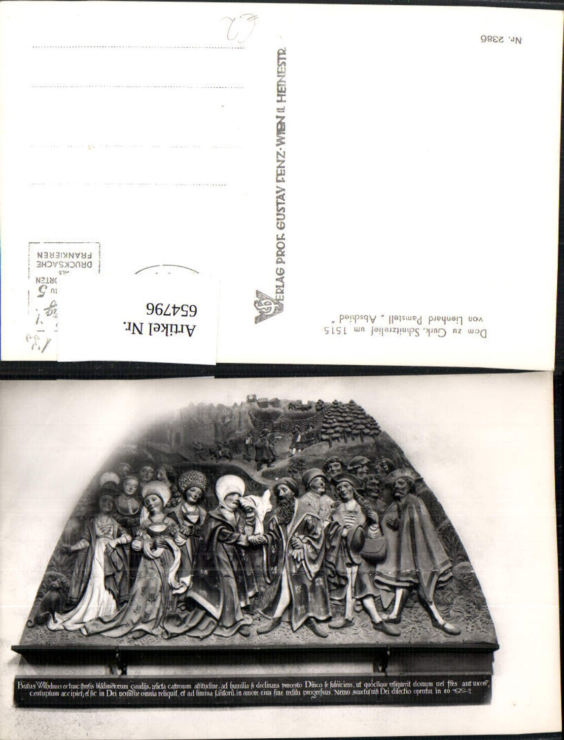 654796,Foto Ak Gurk Dom Schnitzrelief Abschied