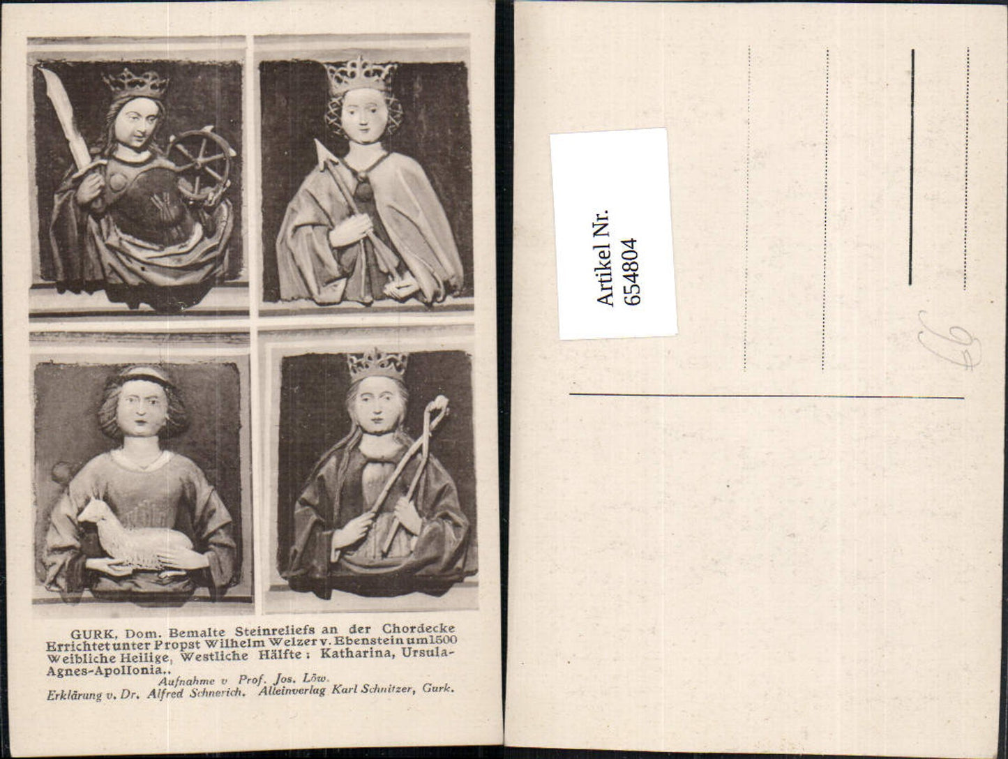 654804,Mehrbild Ak Gurk Dom Bemalte Steinrelief