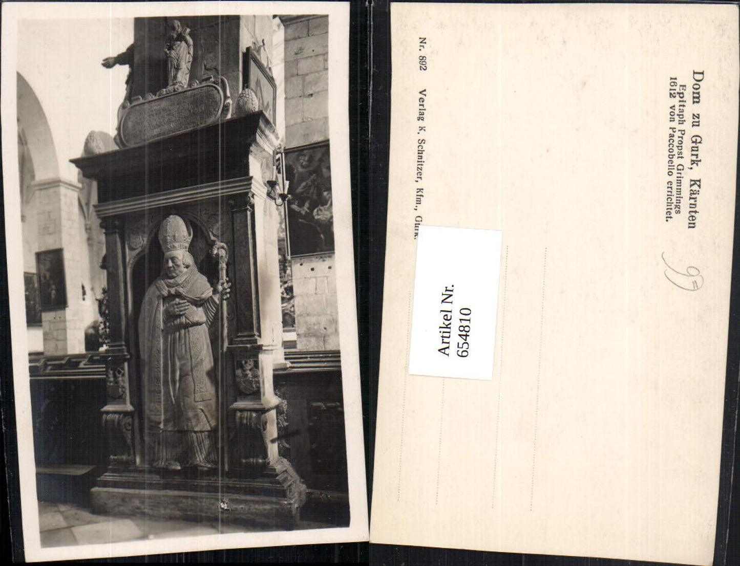 654810,Gurk Dom Epitaph Propst Grimmings
