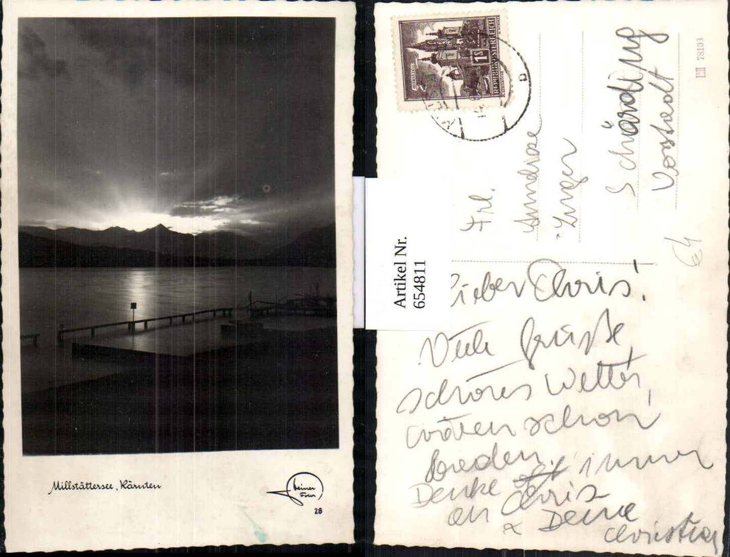654811,Foto Ak Millstättersee Stimmungsbild Millstatt am See