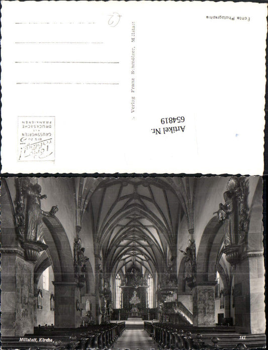 654819,Foto Ak Millstatt am See Kirche Innenansicht