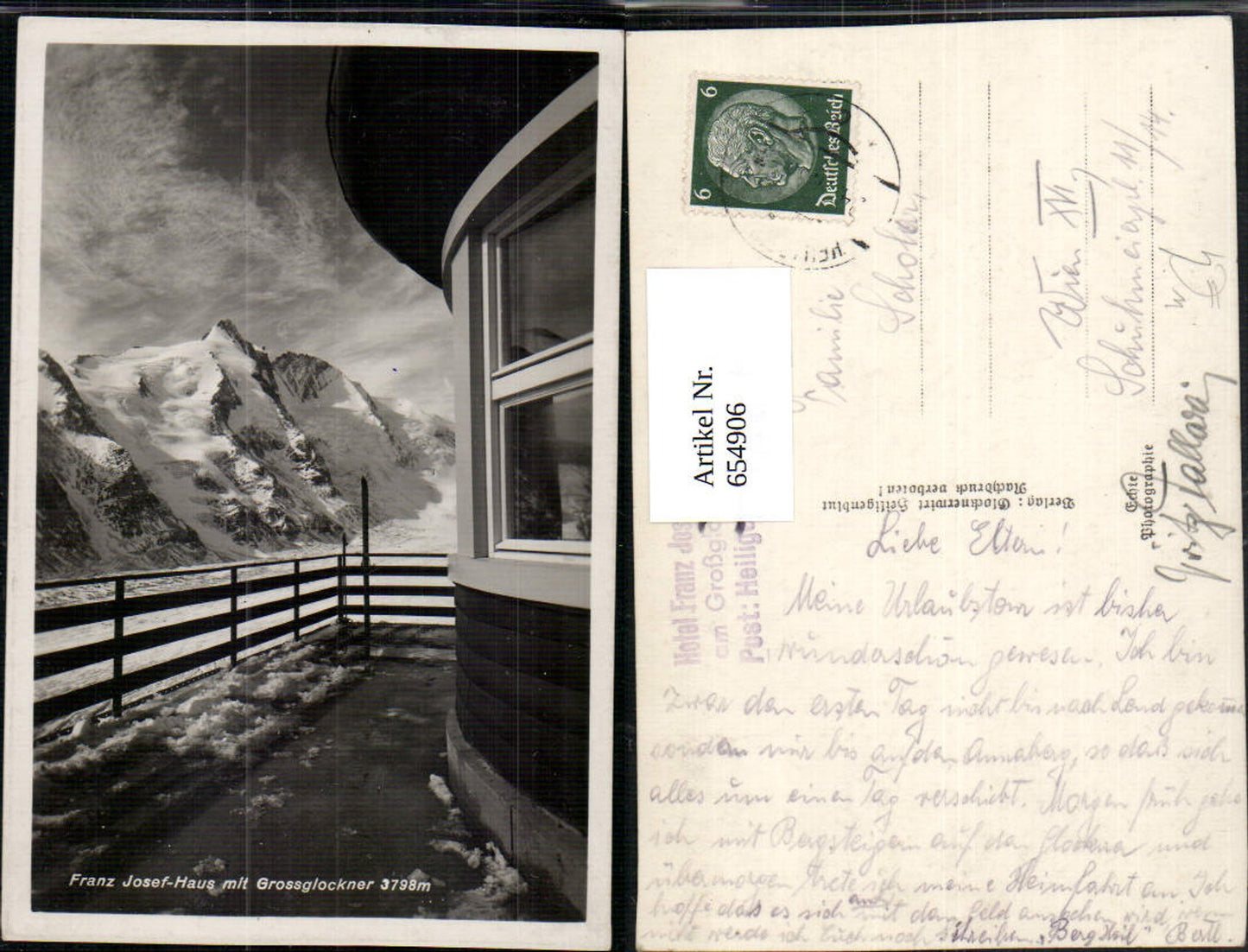 654906,Foto Ak Heiligenblut am Großglockner Franz-Josef-Haus Pasterze Gletscher