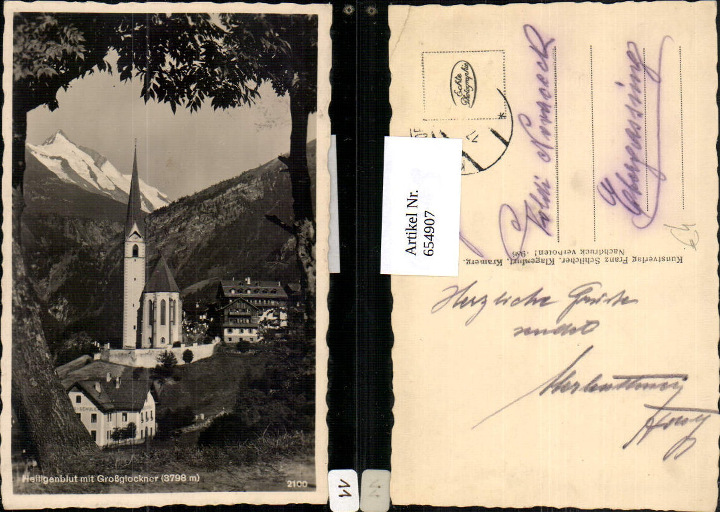 654907,Foto Ak Heiligenblut am Großglockner Ansicht m. Kirche