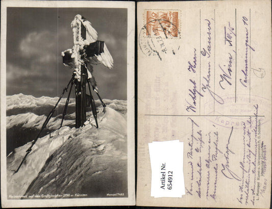 654912,Foto Ak Heiligenblut am Großglockner Kaiserkreuz Gipfelkreuz