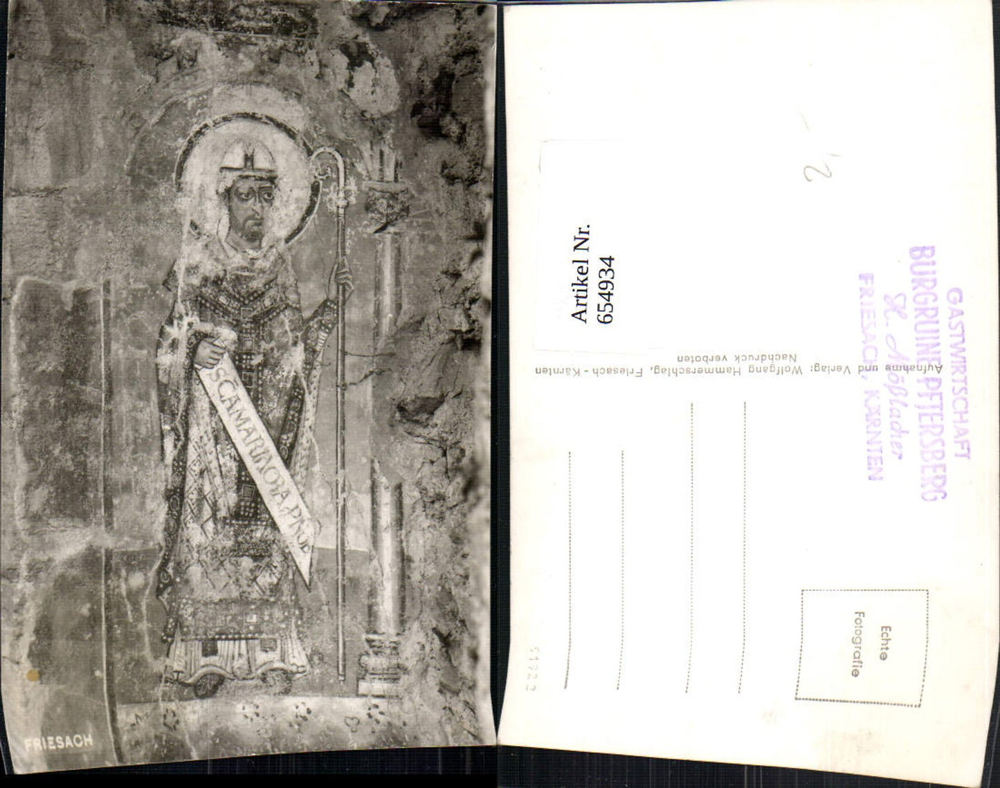 654934,Foto Ak Friesach Burgruine Petersberg Fresken