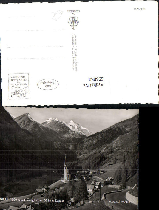 655050,Foto Ak Heiligenblut mit Großglockner Ansicht m. Kirche