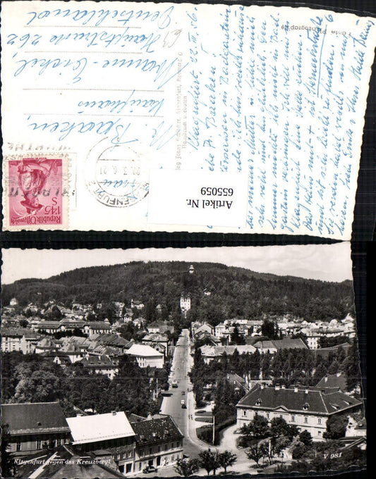 655059,Foto Ak Klagenfurt geg. d. Kreuzbergl