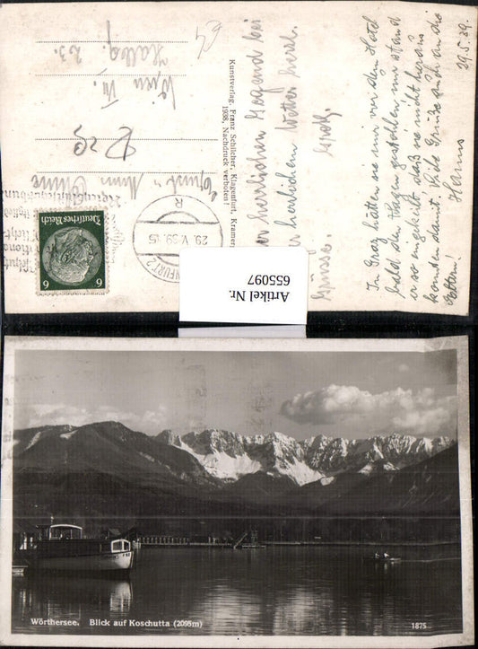 655097,Wörthersee Blick auf Kochutta Schiff Ruderboot b. Klagenfurt