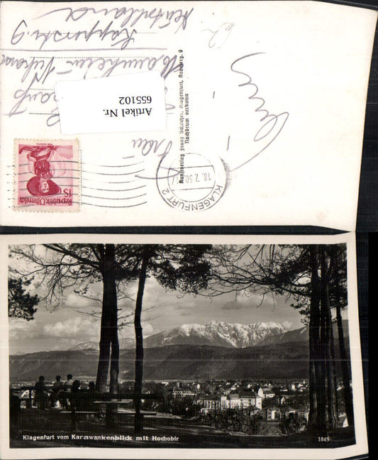 655102,Foto Ak Klagenfurt v. Karawankenblick mit Hochobir