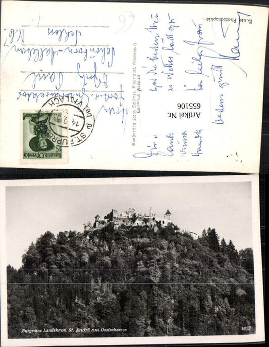 655106,Foto Ak Ruine Landskron St Andrä a. Ossiachersee Villach