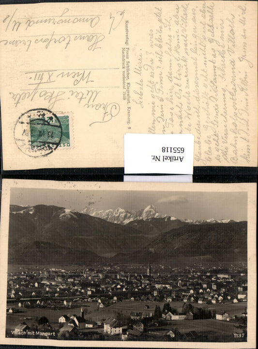 655118,Foto Ak Villach mit Mangart