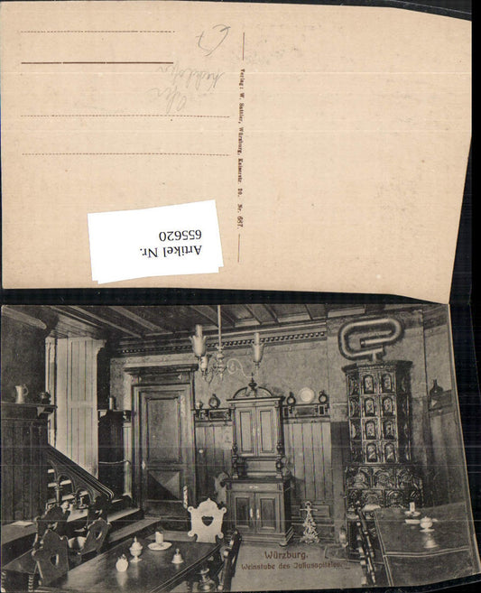 655620,Würzburg Weinstube d. Juliusspitales Interieur Kachelofen