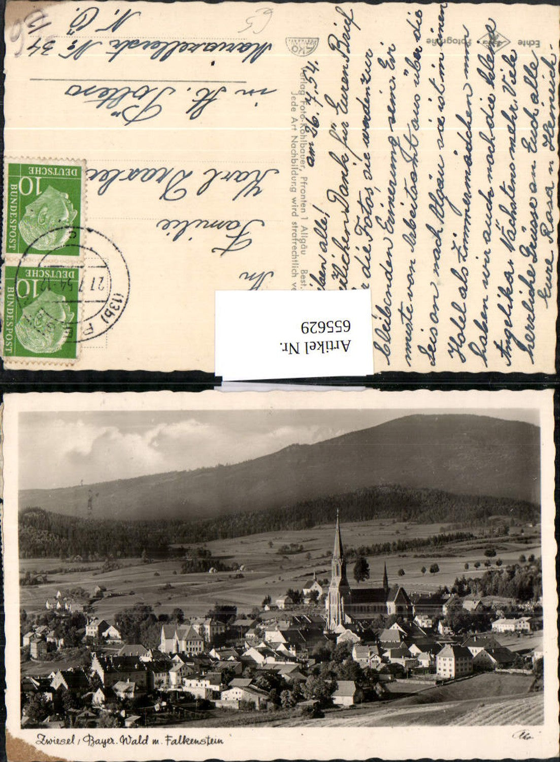 655629, Photo Ak Zwiesel Bayer. Forest with Falkenstein